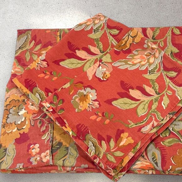 Pottery Barn Vanessa Floral Palampore Duvet Cover Red Queen 2 Std Shams 3PCS Set - Picture 1 of 10